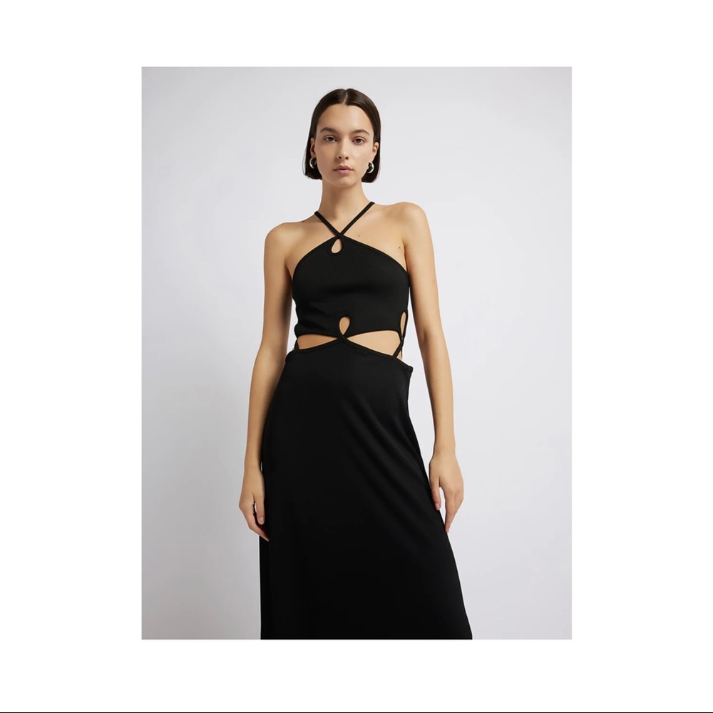Christopher Esber • Lopped Cutaway Sleeveless Dress • Black • Size 4